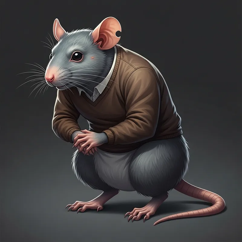 Intriguing Half Human Half Rat Creature - Enigmatic Being Intriguing Half Human Half Rat Creature - Enigmatic Being