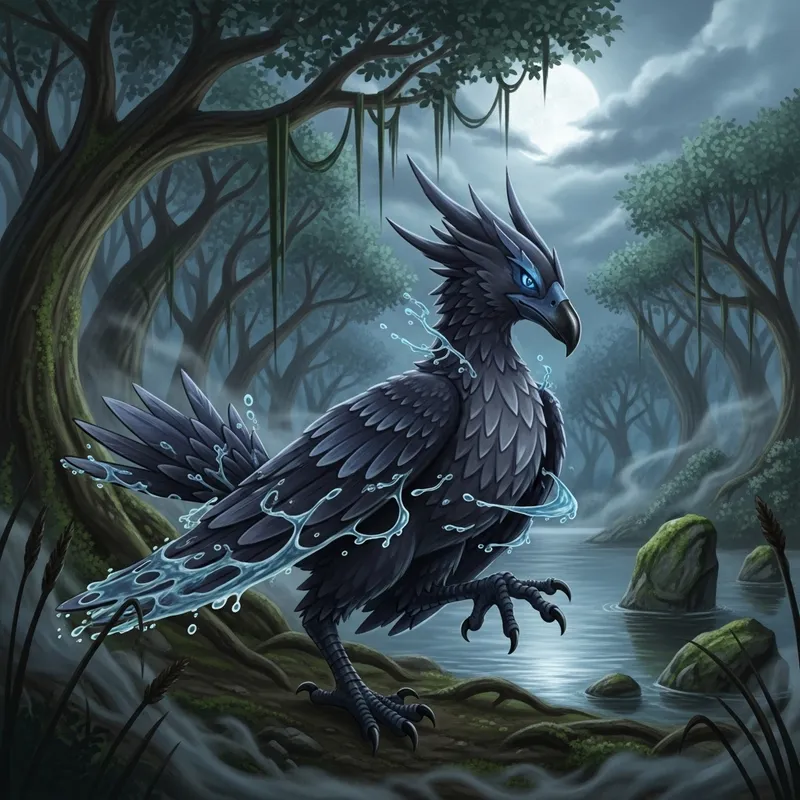 Dark Water Pokemon - Avian Form in Enchanted Forest