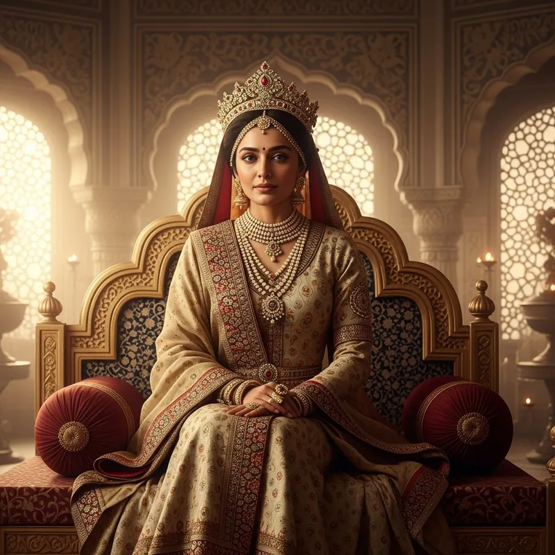 Begum Hazrat Mahal in Elegant Mughal Attire