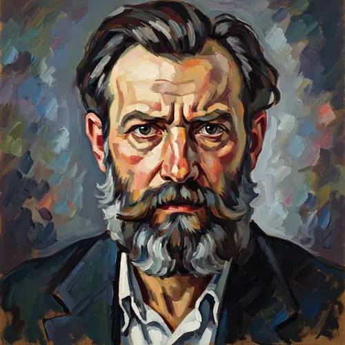 Bold Brushstroke Portrait with Socialist Realism Style