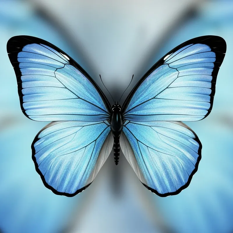 Nacreous Butterfly in Light Blue Tones - Beautiful Illustration