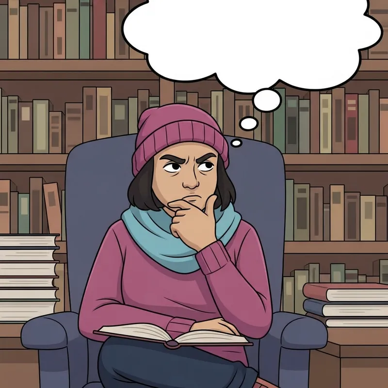 Cartoon Person in Contemplation | Creative Illustration