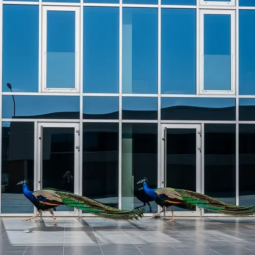 Urban Peacock Display | Glass Doors Architecture