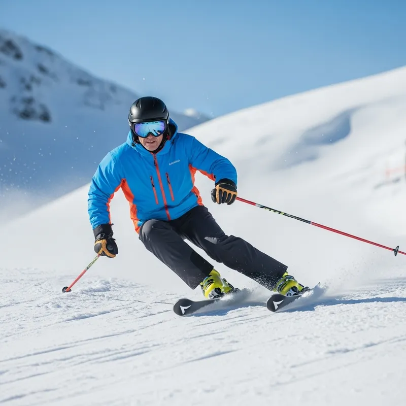 French President Macron Skiing in the Snow