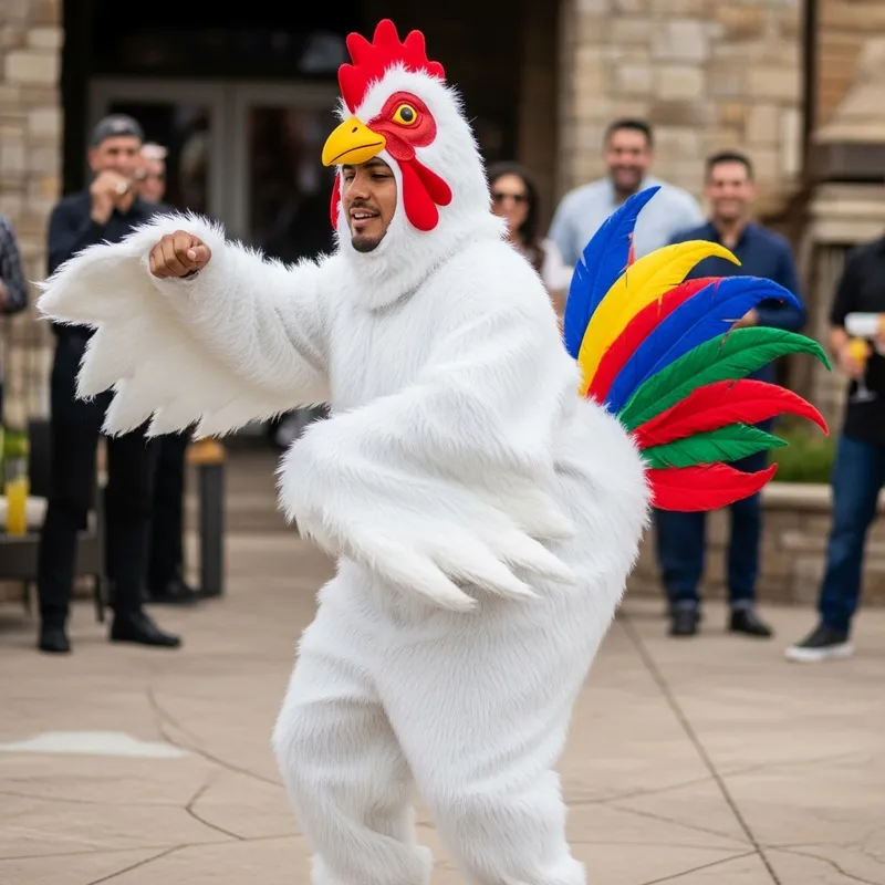 Hispanic Football Player Dancing in Chicken Costume - Hilarious Video