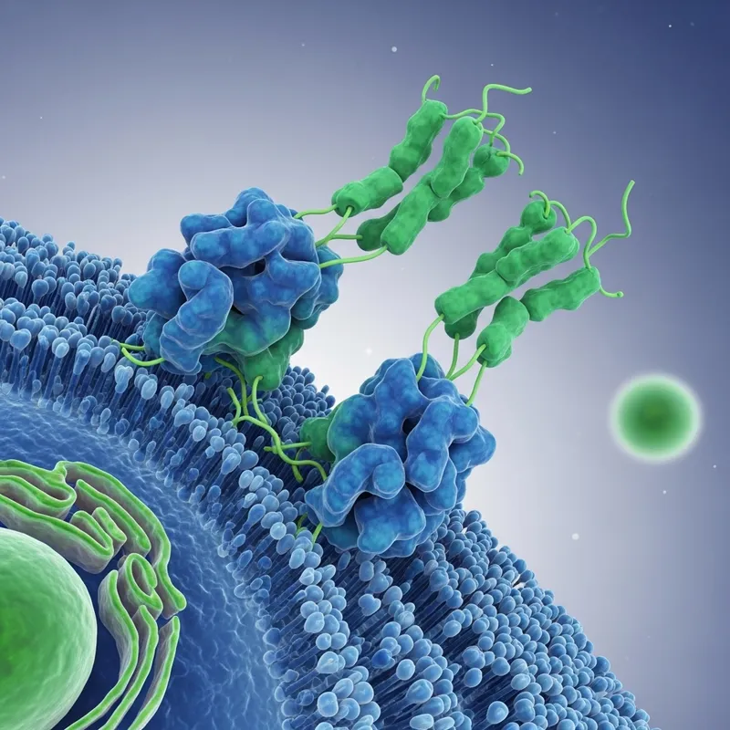 Detailed Cell Receptor Structure against Gradient Background Detailed Cell Receptor Structure against Gradient Background