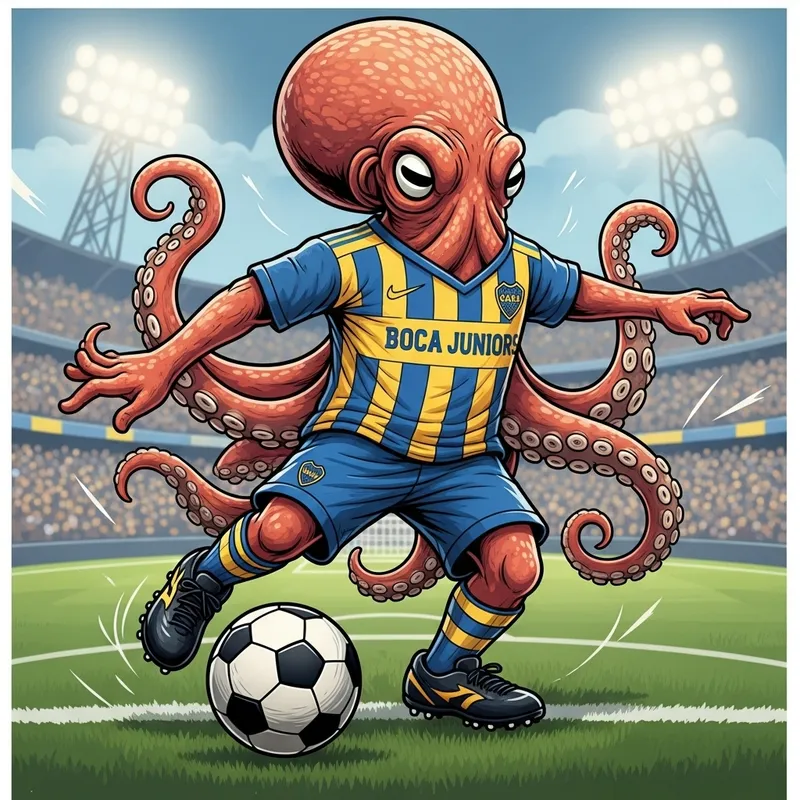 Octopus in Boca Juniors Jersey | Dynamic Gameplay