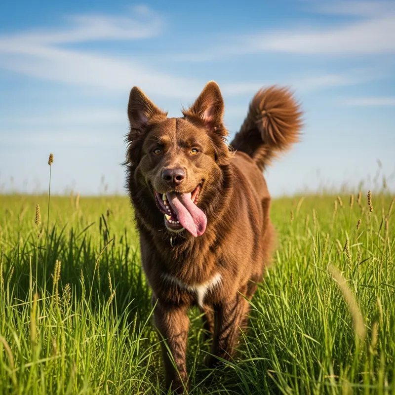 Adult Dog Playing in Tall Grass | Outdoor Fun Scene