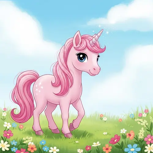 Lovable Pink Unicorn Painting for Festive Invitations