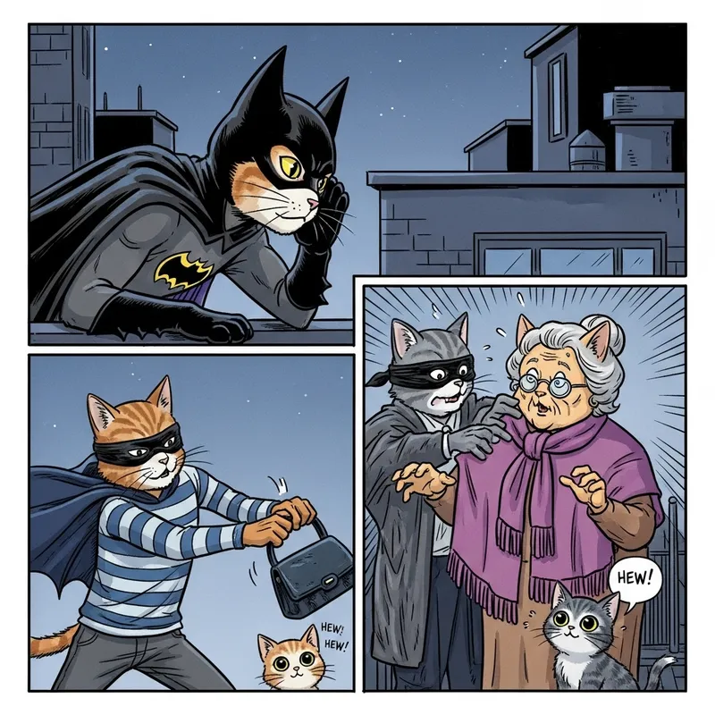 Cat Batman Comic - Unveiling the Future Robin Cat in Action!