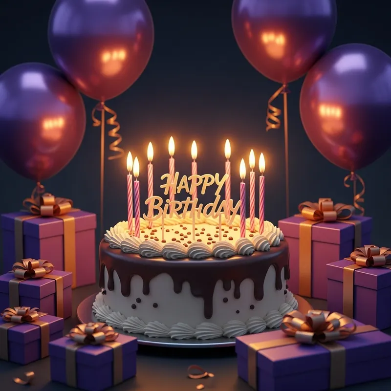 Stunning Handmade Birthday Cake with Decorations Stunning Handmade Birthday Cake with Decorations