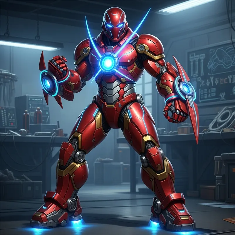 Iron Man Inspired Red and Gold Armor Suit