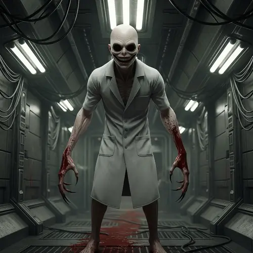 Terrifying 4-Meter-Tall Humanoid in Secret Laboratory Corridor