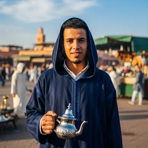 Young Moroccan Man in Traditional Jalaba