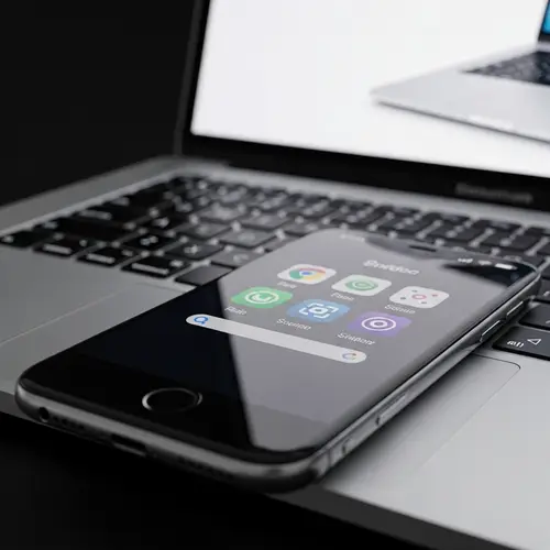 Modern Technology Image with Smartphone and Laptop