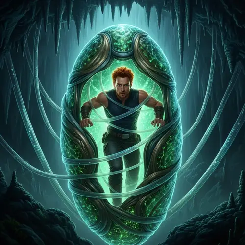 Mysterious Sci-Fi Transformation: Fiery Red-Haired Action Star Emerges