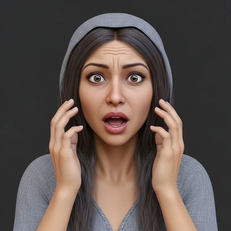 3D Ultra-Realistic Surprised Middle-Eastern Woman Rendering