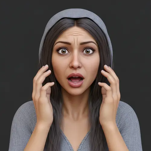 3D Ultra-Realistic Surprised Middle-Eastern Woman