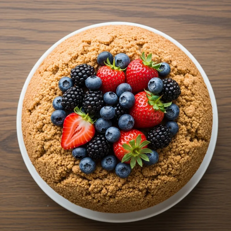 Berry-Topped Cake with Artistic Arrangement of Fresh Berries Berry-Topped Cake with Artistic Arrangement of Fresh Berries