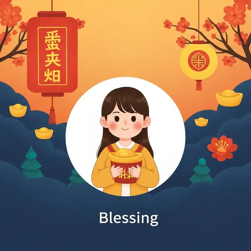 Cute WeChat Profile Picture with New Year Blessings