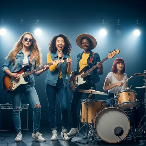 Diverse Female Music Band | Fashionable & Colorful Stage Performers