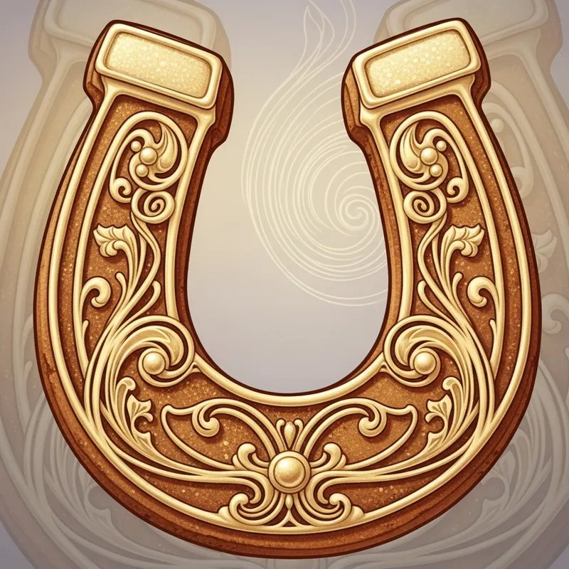 Golden Horseshoe Gingerbread Cookie | Art Style