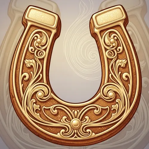 Golden Horseshoe Gingerbread Cookie | Art Nouveau Style