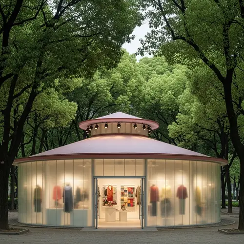 Serene Knitwear & Textile Exhibition Pavilion in Calm Shades