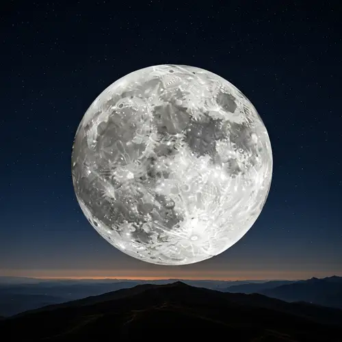 Majestic Moon Over Serene Landscape