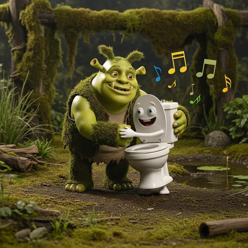 Skibidi Toilet Hugs Shrek in a Swamp Adventure