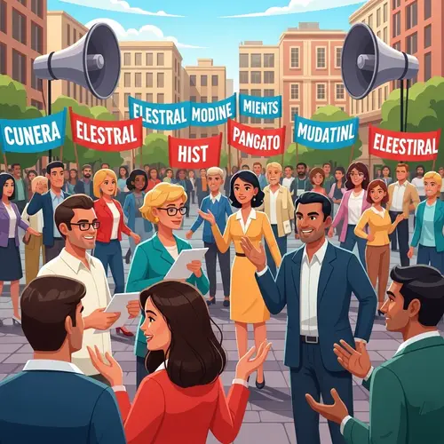 Diverse Electoral Campaign Rally | City Square Gathering