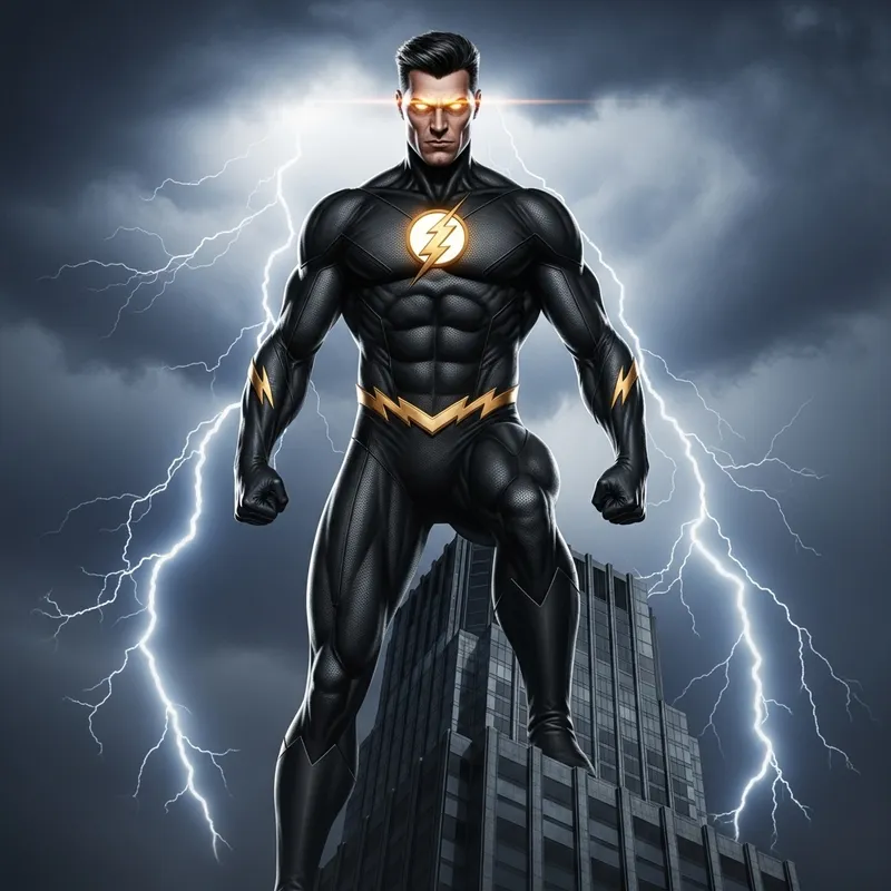 Black Adam - Powerful Superhero in Striking Black Suit Black Adam - Powerful Superhero in Striking Black Suit