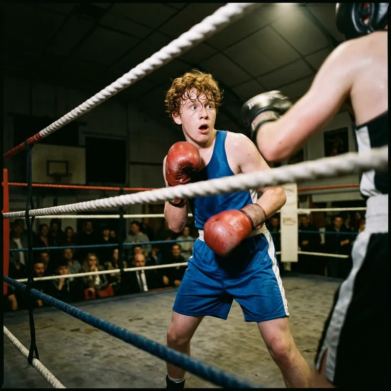 Shocking Boxing Match: Redhead Teen in Action