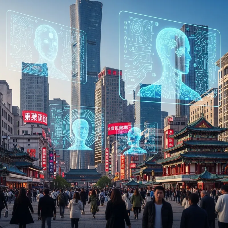 Futuristic Beijing with AI Innovations