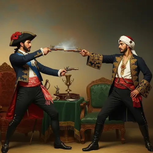 Dramatic Duel Between Hispanic and Middle-Eastern Men