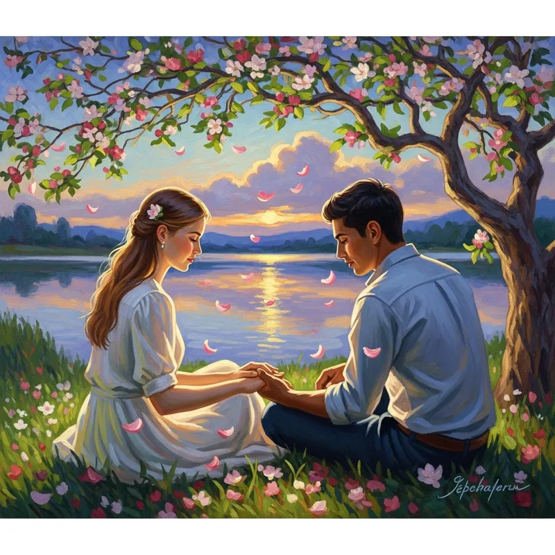 Love in Impressionism: Vibrant Emotions Under Apple Tree