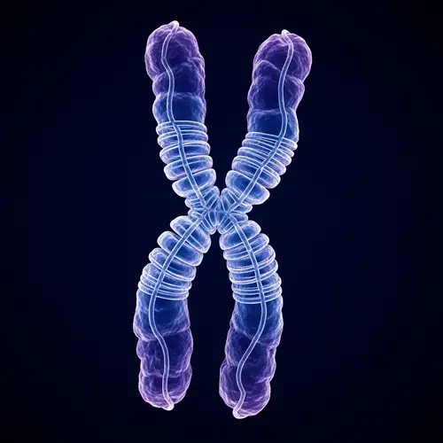 Microscopic Chromosome Structure in Blues & Purples