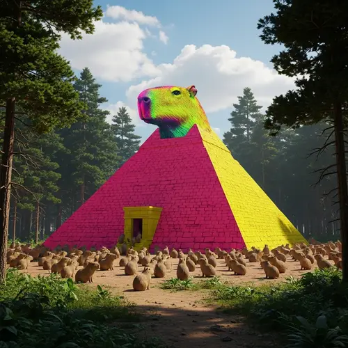 Surreal Pyramid of Cheops in Enchanted Forest