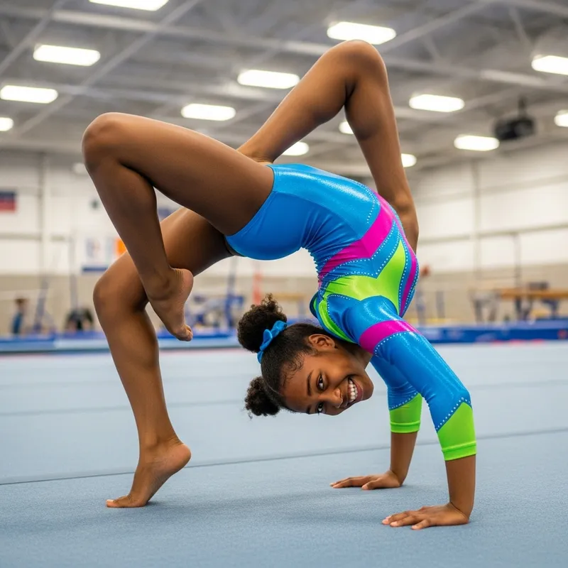 Athletic Black Girl Triple Fold Backbend Showcase