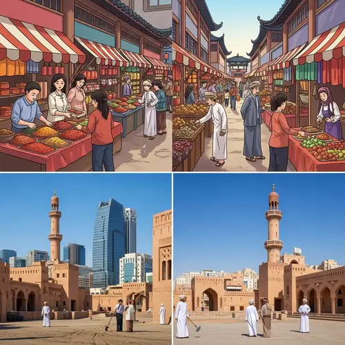 Vibrant Chinese Marketplace & Oman's Thriving Future | Marketplace Scene