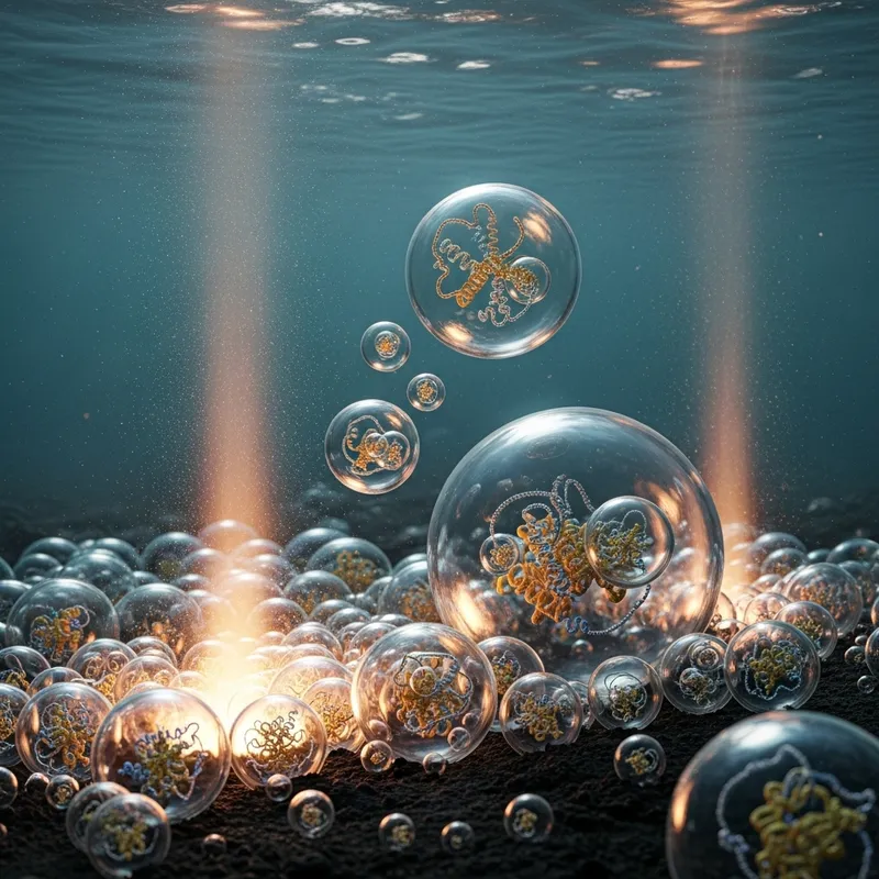 Hydrothermal Vent Cells RNA Proteins Encased Spherical Membrane