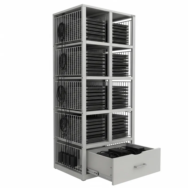 Efficient Tall Laptop Storage Rack with 6 Compartments Efficient Tall Laptop Storage Rack with 6 Compartments