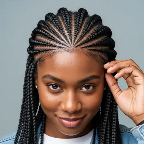 Beautiful Intricate Braided Hairstyle | Black American Portrait