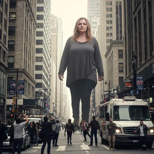 Giantess Rampaging City - Surreal Spectacle Captured in Daylight