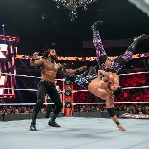 Intense Wrestling Match in Packed Arena | High-Energy Action Shot