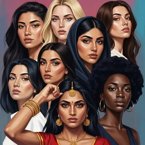 Empowering Portrait of Diverse Women | Vibrant & Bold Artwork