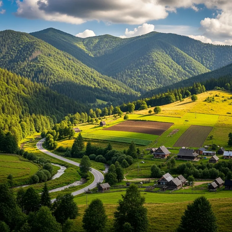 Human Impact on Bieszczady Mountains Landscape