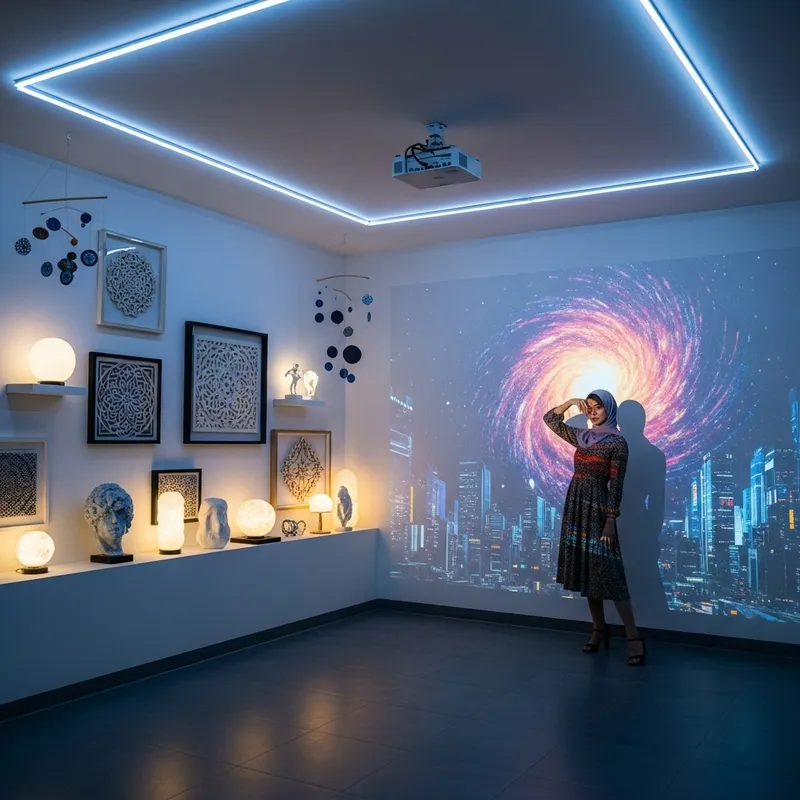 Captivating Neon Room: Luminescent Decor & Stylish Pose Captivating Neon Room: Luminescent Decor & Stylish Pose