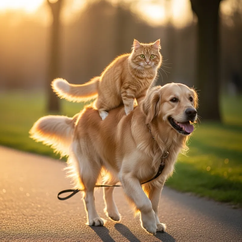 Cat Riding a Dog: Cute Animal Moments