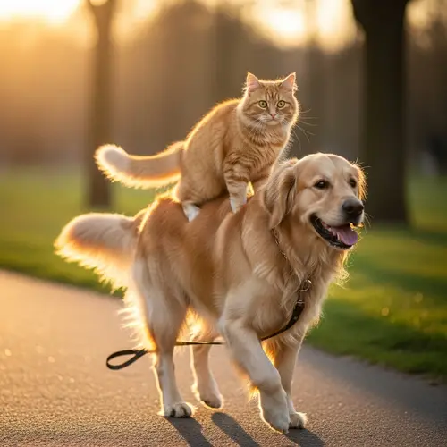 Cat Riding a Dog: Cute Animal Moments